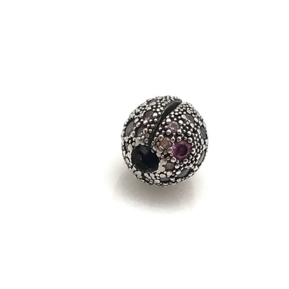 Pandora Pink Purple CZ Sparkly Cosmic Stars Rare Retired Clip Bead Charm - Picture 5 of 6